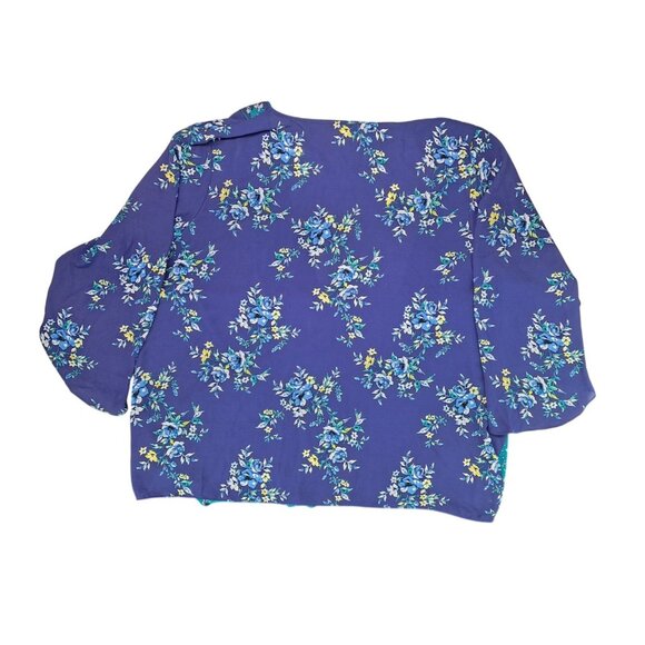 Pioneer Woman Floral Kimono Jacket XXL XXXL Sharkbite Duster Blue Boho 2X 3X New - Picture 2 of 10